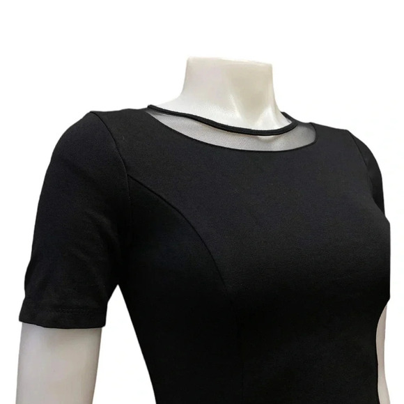 Monteau Black Lace Short Sleeve  Mini Dress Size XS - Picture 4 of 9